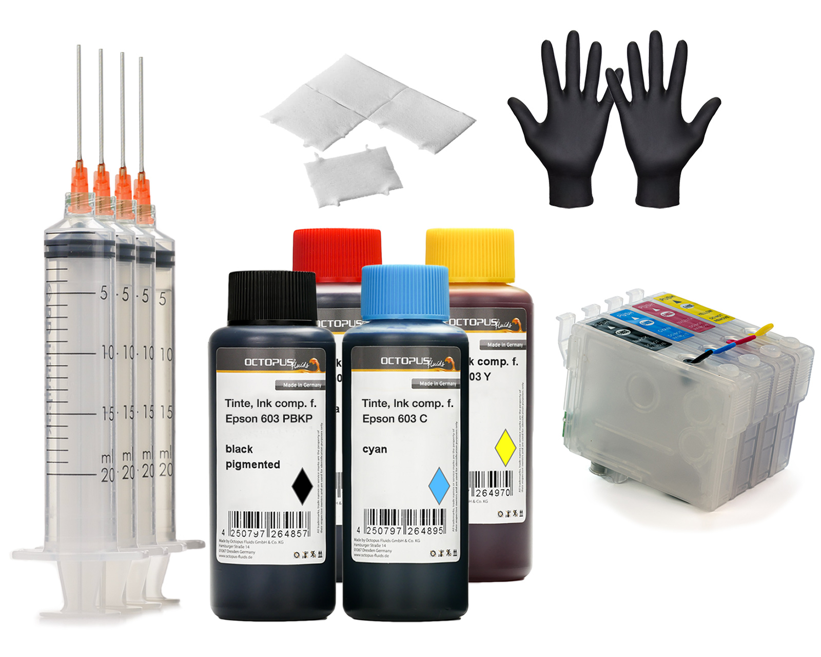 
Fill In cartridges for Epson 603 with autoreset chip and printer ink