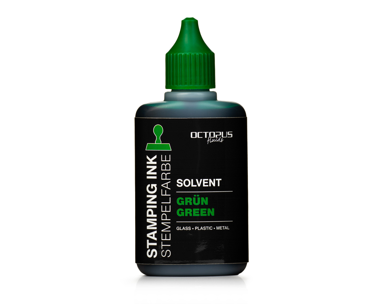 Lenizett Solvent stamping ink for smooth surfaces, green
