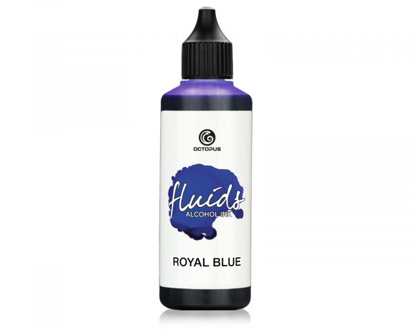 100 ml Octopus Fluids Alcohol Ink ROYAL BLUE, Alkoholtinte für Fluid Art und Resin, blau