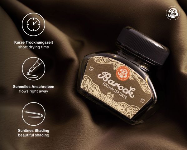 Barock 1910 Schreibtinte, Füllertinte im 30 ml Tintenfass