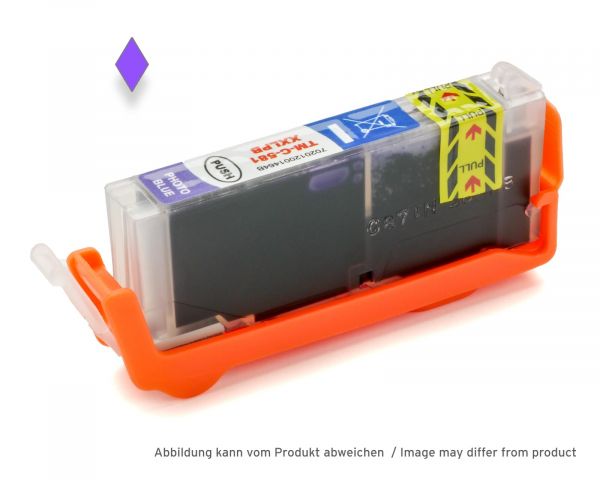 Compatible ink cartridge replacing Canon CLI-581 PB photo blue cartridges inclusive chip