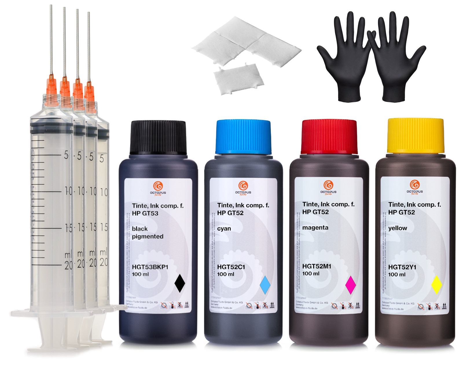 Printer ink set compatible for HP GT52, GT53 Printer ink set compatible for HP GT52, GT53