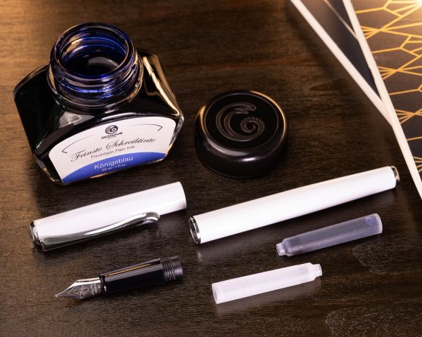 Diplomat Traveller Penna stilografica Snowwhite, M-nib in acciaio inox