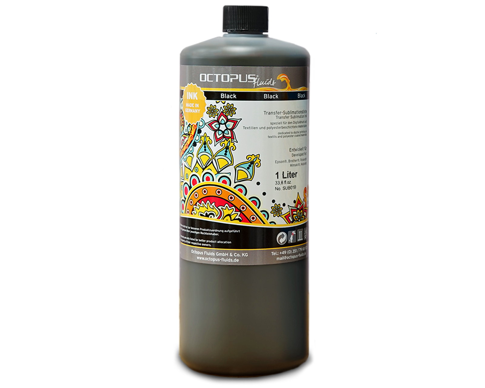 Sublimation ink for Epson, Brother, Roland, Mimaki, Mutoh, black