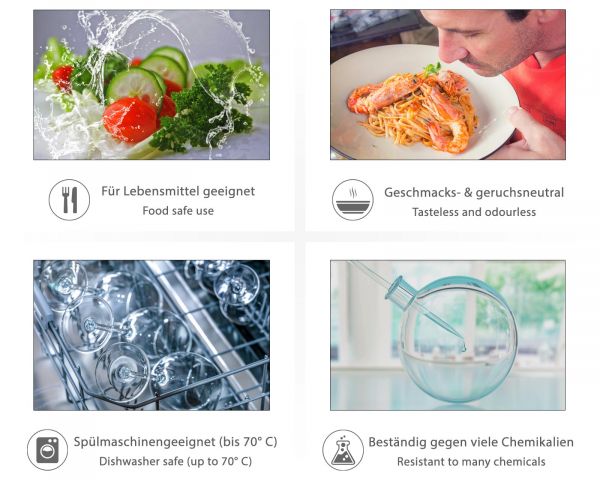 10 x 250 ml round HDPE plastic bottles with red dosage caps