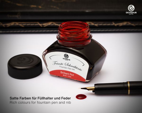 Fountain pen ink including converter, Writing ink for fountain pen, Brillant Rot