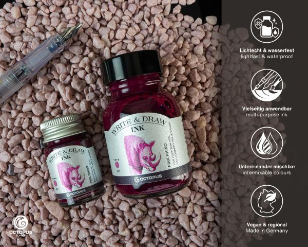 Write and Draw Ink 481 Pink Rhino, Schreib- und Zeichentusche