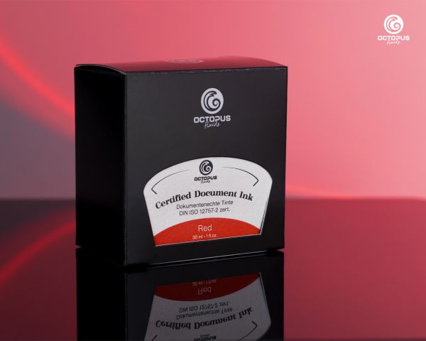 Document Ink rosso, inchiostro a prova di documento, certificato secondo DIN ISO 12757-2, 30 ml