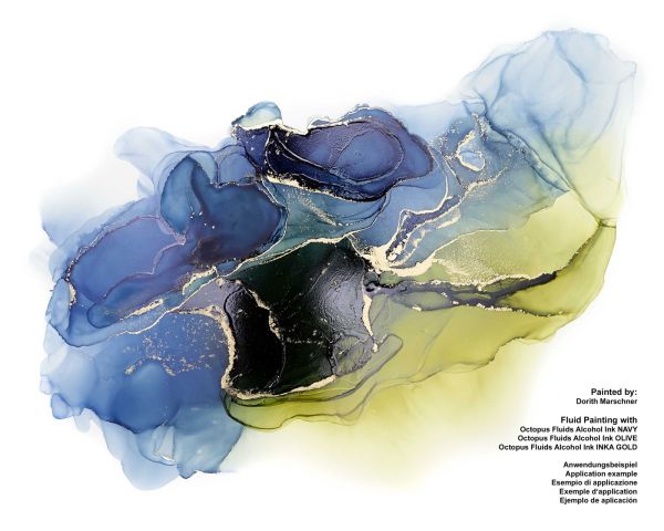 Octopus Fluids Alcohol Ink Blueberry for fluid art and resin, violett