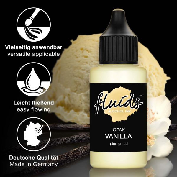 Octopus Fluids Alcohol Ink OPAK VANILLA, Inchiostro ad alcohol per Fluid Art e Resin Art, yellow