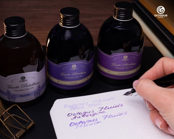 Fountain pen ink pastel "Blue Iris" including converter, Writing ink for fountain pen, 250ml