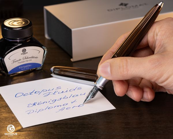 Fountain pen set Diplomat Aero Marrakesh with leather case and ink, size M