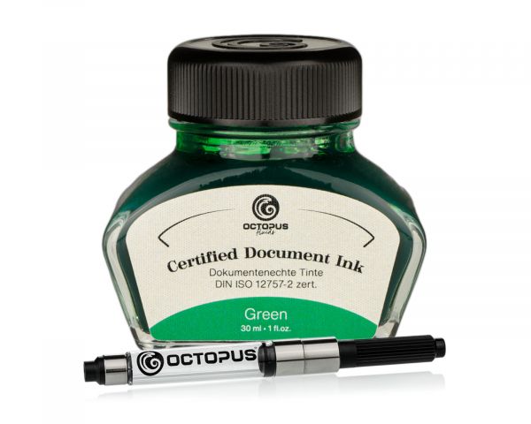 Document-proof Ink Green, with converter, DIN ISO 12757-2 certified, 30ml