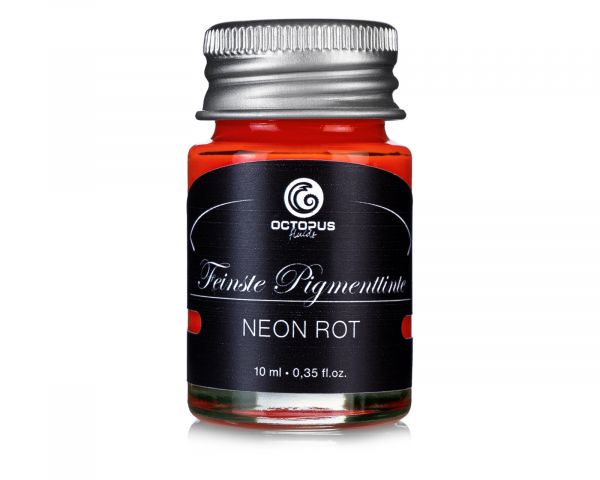 Textmarkertinte für Füller zum Schreiben, Markieren und Zeichnen, Neon Rot, 10 ml