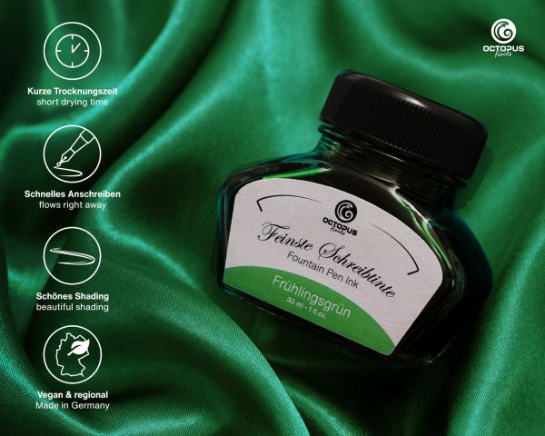 Fountain pen ink including converter, Writing ink for fountain pen, Frühlingsgrün