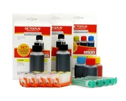 Refillable Ink Cartridges (Kit) for Canon PGI-525, CLI-526 with Ink Refill Kits