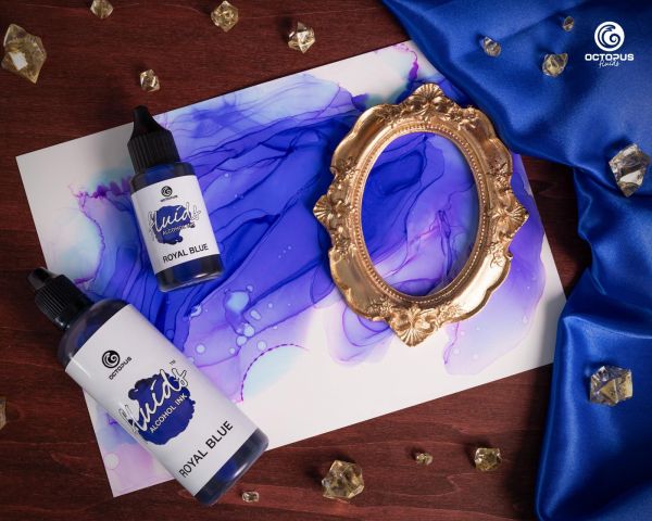100 ml Octopus Fluids Alcohol Ink ROYAL BLUE, Alkoholtinte für Fluid Art und Resin, blau
