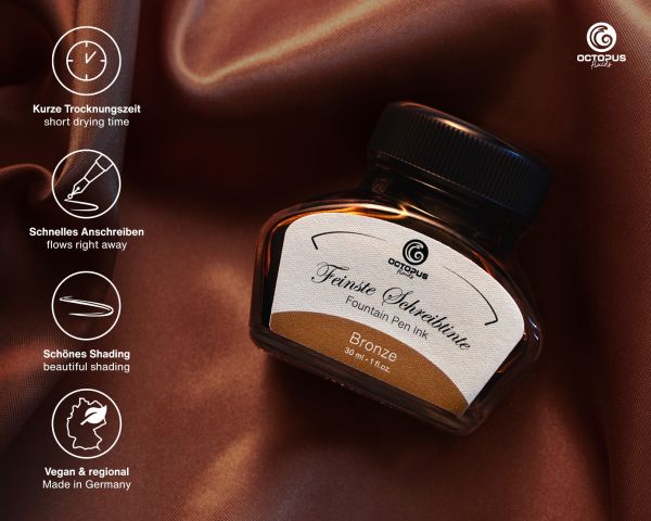 Fountain pen ink including converter, Writing ink for fountain pen, Bronze