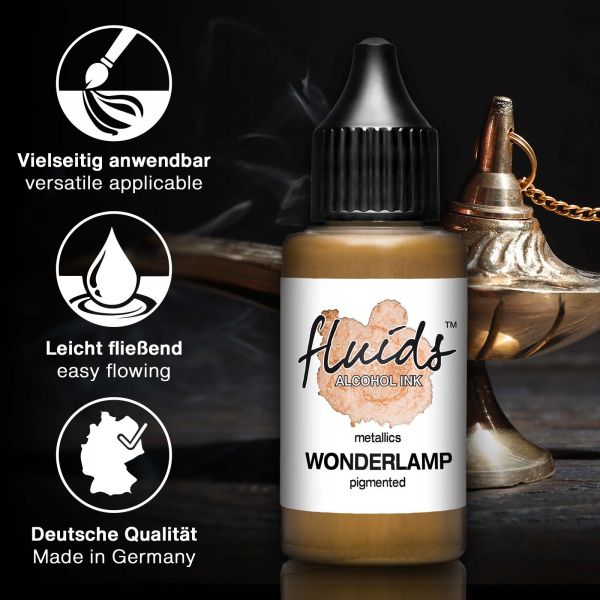 Octopus Fluids Alcohol Ink WONDERLAMP, Alkoholtinte für Fluid Art und Resin, gold