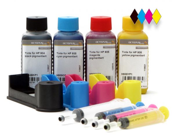Refill tool kit comptible for HP 934, HP 935, 4x of refill ink