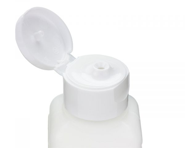 10 x 100 ml HDPE plastic bottles with white turn-up lid caps