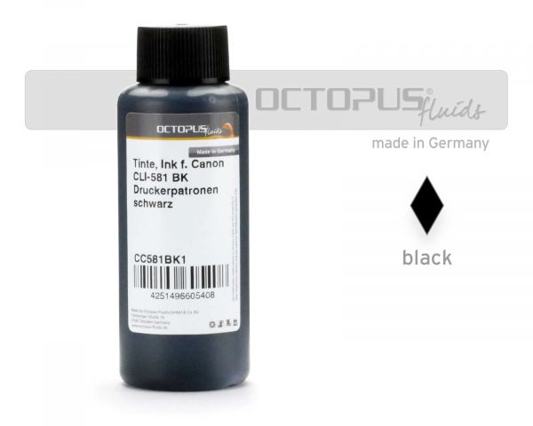 Refill ink for Canon CLI-581 BK, Pixma TS 6150, TS8150, TS9150 black