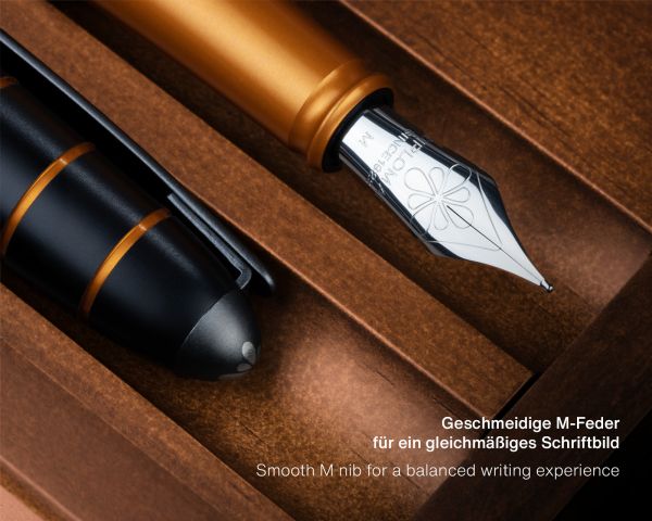 Penna stilografica Diplomat Elox Ring Arancione con inchiostro per stilografica in blu reale