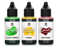 3x 30ml Octopus Fluids Alcohol Ink Set LUCKY GREEN, HONEY, RED WINE Alkoholtinte für Fluid Art und R 3x 30ml Octopus Fluids Alcohol Ink Set LUCKY GREEN, HONEY, RED WINE Alkoholtinte für Fluid Art und R
