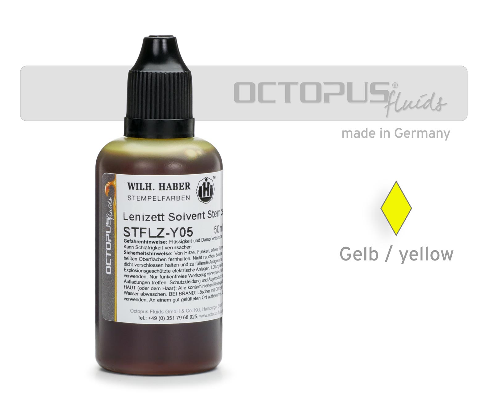 Lenizett Solvent stamping ink for smooth surfaces, yellow Lenizett Solvent stamping ink for smooth surfaces, yellow