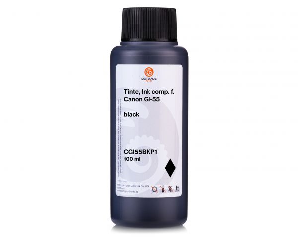 Nachfülltinte kompatibel für Canon GI-55 schwarz pigmentiert