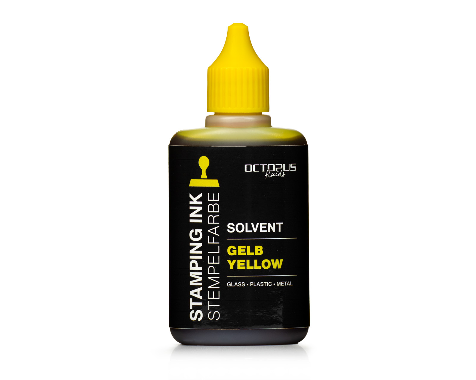 Lenizett Solvent stamping ink for smooth surfaces, yellow