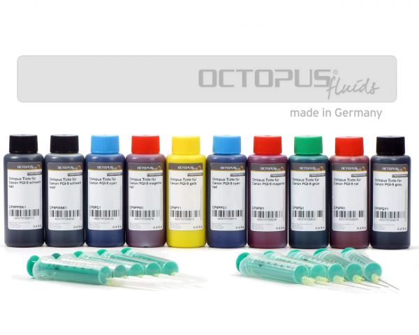 Nachfülltinten Set für Canon PGI-9 Patronen, zehn Farben