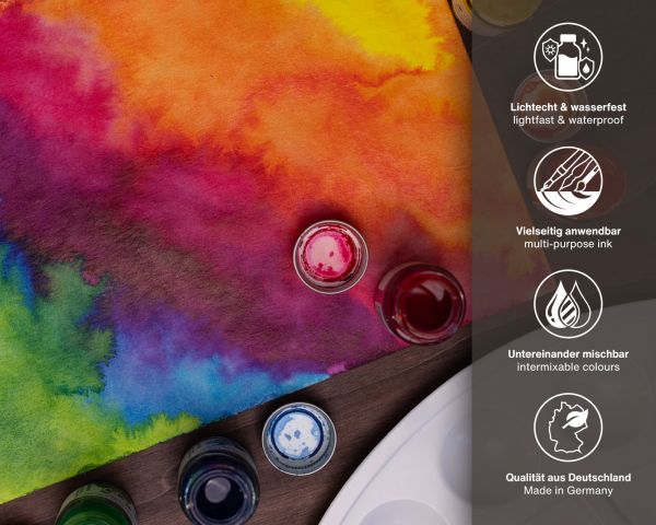Write and Draw Ink Set, Schreib- und Zeichentusche, 6 Farben
