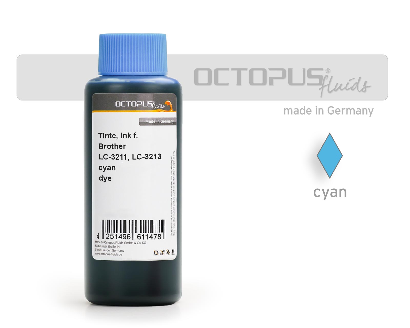 Refill ink Brother LC-3211 C, LC-3213 C cyan