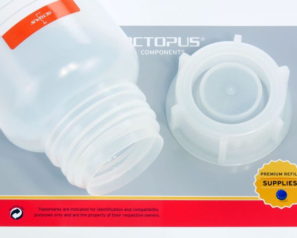 3x 1000 ml Wide neck bottle with screw cap, chemical bottle, laboratory bottle LDPE, natural colour