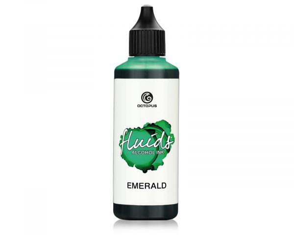 100 ml Octopus Fluids Alcohol Ink EMERALD for fluid art and resin, green