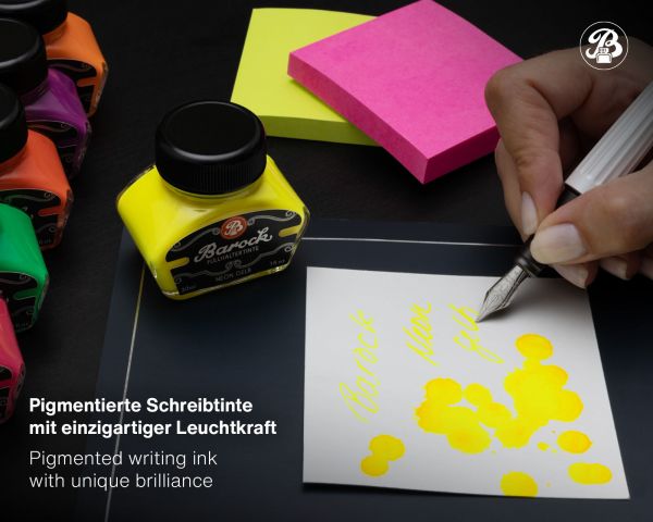 Barock Neon Füllhaltertinte zum Schreiben, Markieren und Zeichnen, 30 ml
