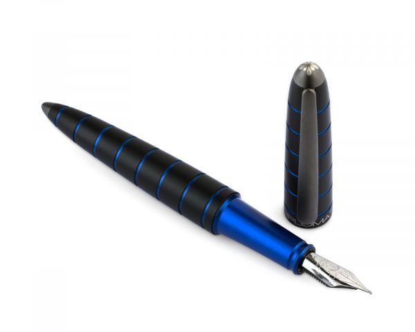 Penna stilografica Diplomat Elox Ring Blu con inchiostro per stilografica in blu reale