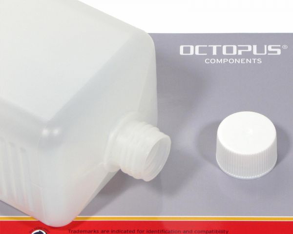10 x 1000 ml HDPE plastic bottles with white screw caps