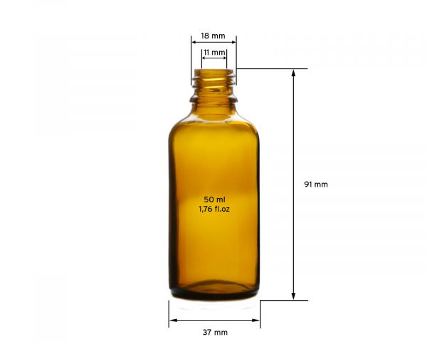 10 x 50 ml Brown glas bottles with glass pipette