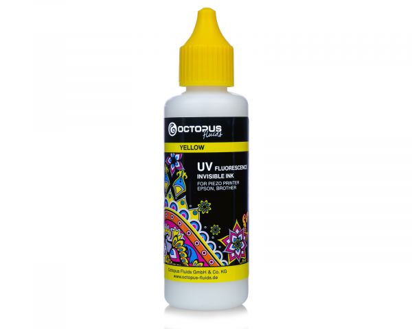 UV fluorescence invisible ink for piezo print heads Epson, Brother, yellow