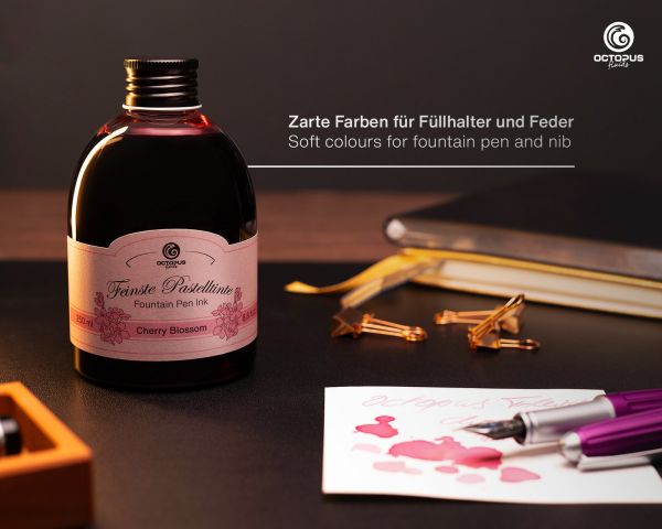 Fountain pen ink pastel "Cherry Blossom" including converter, Writing ink for fountain pen, 250ml