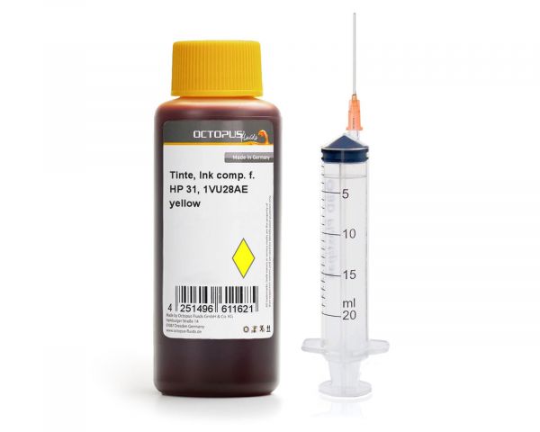 Ricarica inchiostro compatibile per HP 31, 1VU28AE, Smart Tank giallo