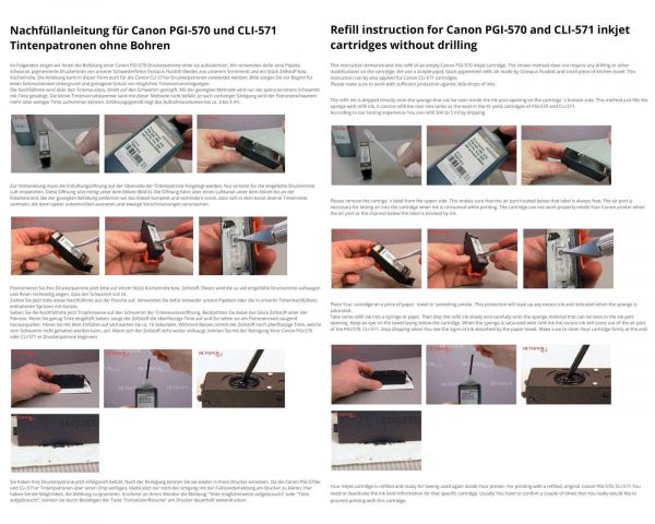 Druckertinten Set für Canon PGI-570, CLI-571 Druckerpatronen