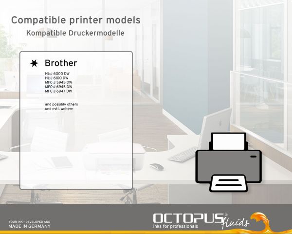 Nachfülltinte für Brother LC-3237 C, LC-3239 C, HL-J 6000, 6100, MFC-J 5945, 6945, 6947 cyan