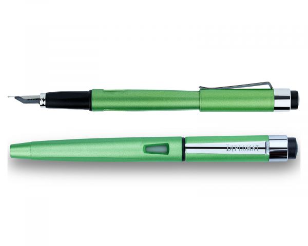 Penna stilografica Diplomat Magnum Lime Green con inchiostro da scrittura e convertitore, M-nib in acciaio inox