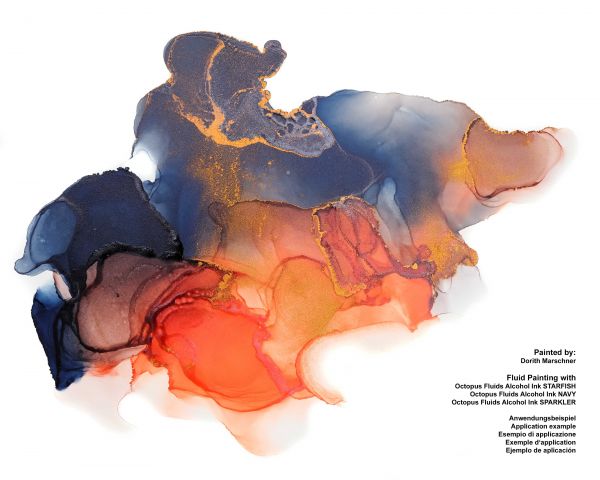 Octopus Fluids Alcohol Ink COIN COPPER for fluid art and resin, metallic copper