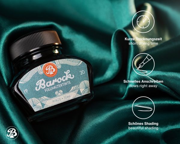 Barock 1920 Schreibtinte, Füllhaltertinte im 30 ml Tintenglas