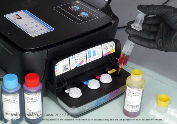 Ricarica inchiostro compatibile per HP 31, 1VU26AE, Smart Tank ciano