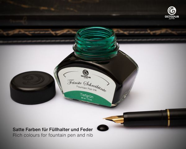 Fountain pen ink including converter, Writing ink for fountain pen, Tiefgrün